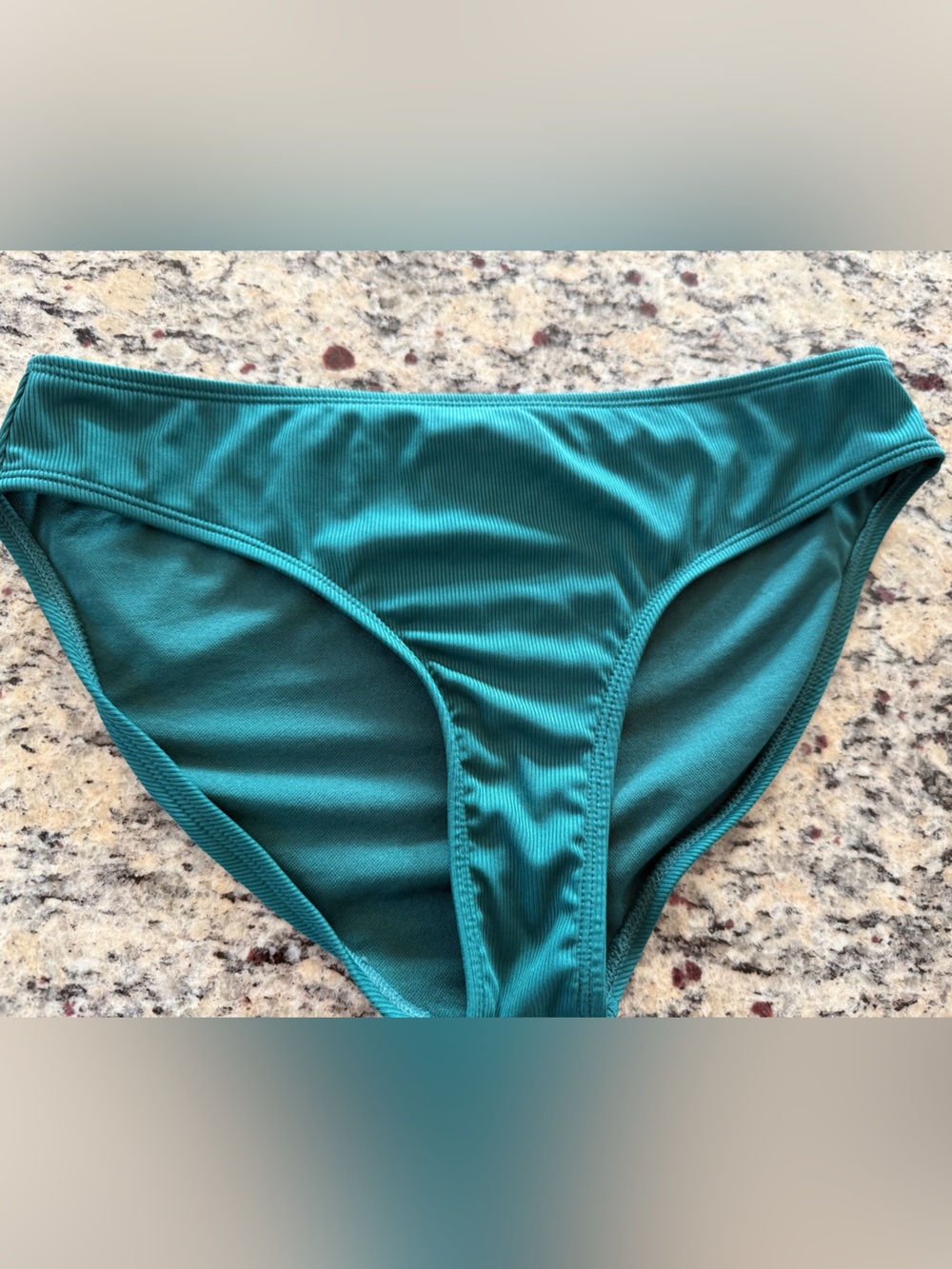 Shade & Shore Teal Ribbed Bikini Bottom size small